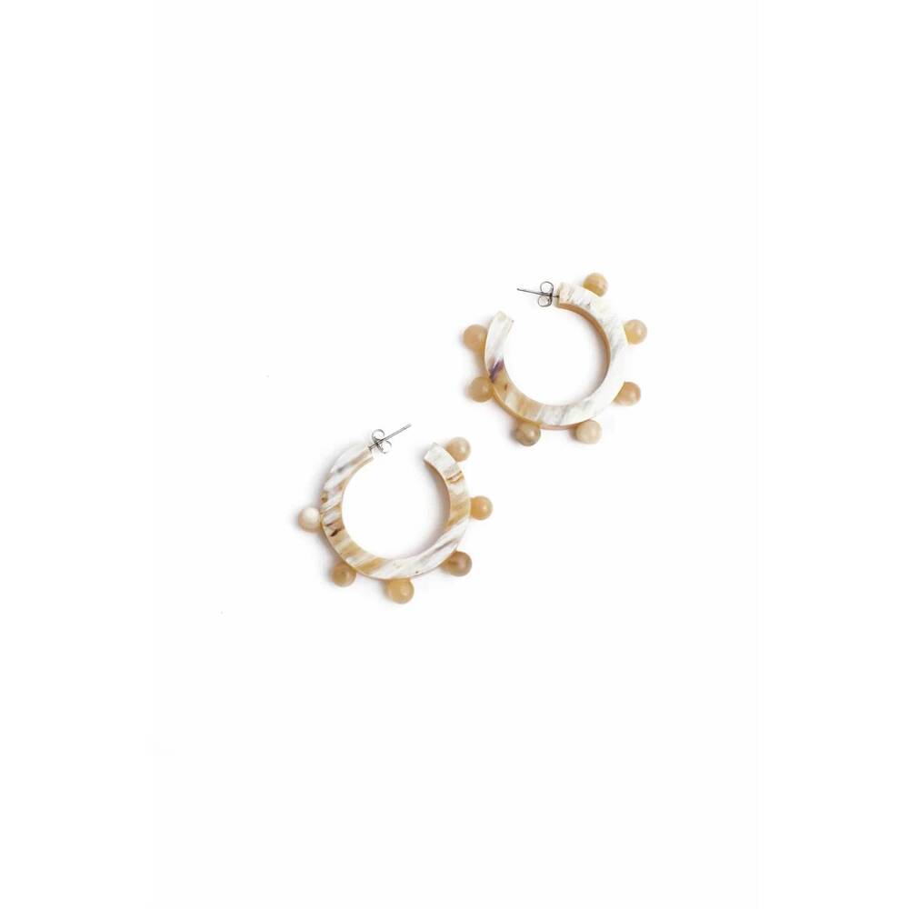 NEW SUNSHINE TIENDA women's bead hoops in natural
